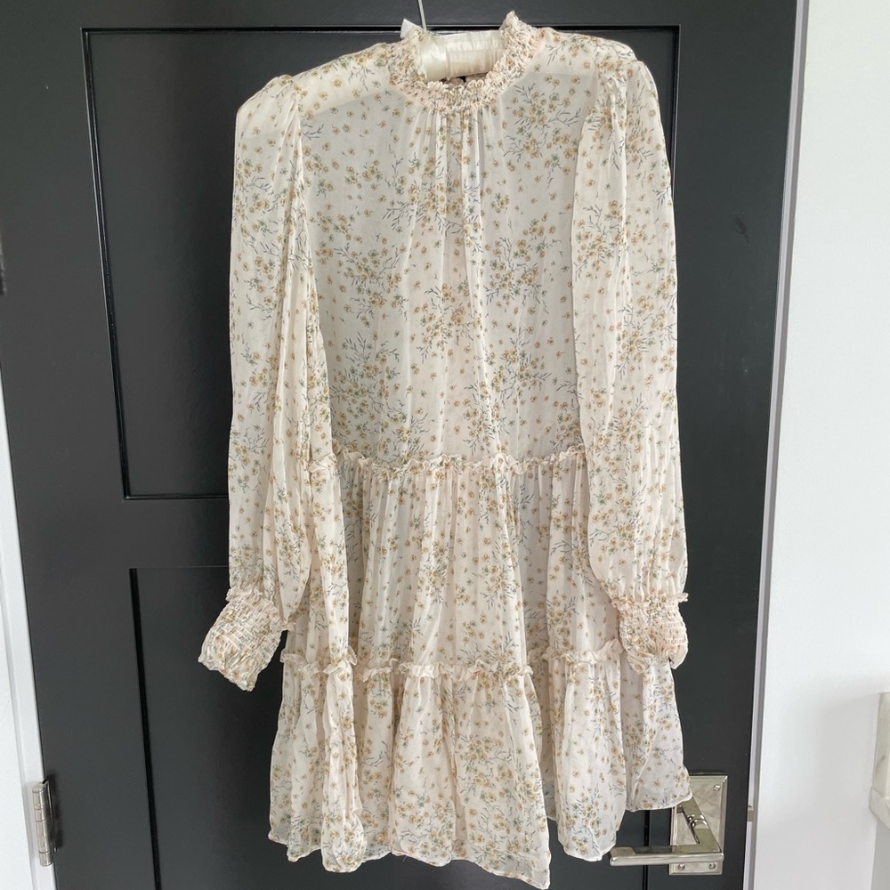 Cami NYC cream/yellow floral mini dress Size small
